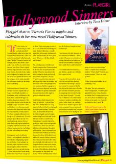 Playgirl Magazine UK, Interview with Victoria Fox